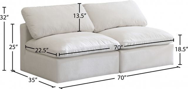Meridian Furniture Plush 2-Piece Cream Modular Sectional-2