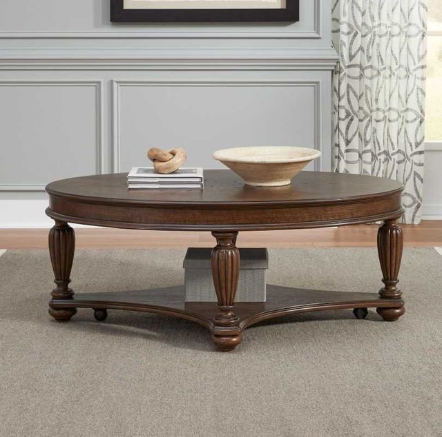 Liberty Furniture Allington Satin Sienna Oval Cocktail Table-1