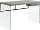Monarch Specialties Inc. 48"L Grey Reclaimed Wood Glass Panel Computer Desk-0