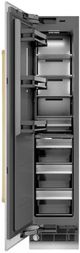 ZLINE Autograph Edition 18 in. 8.6 Cu. Ft. Left Hinge Column Freezer in Satin Stainless Steel with Graphite Gray Interior and Polished Gold Accents-1