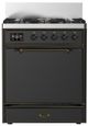 Ilve® Majestic III 30" Graphite Matte Pro Style Dual Fuel Natural Gas Range with Solid Door and Burnished Trim-0