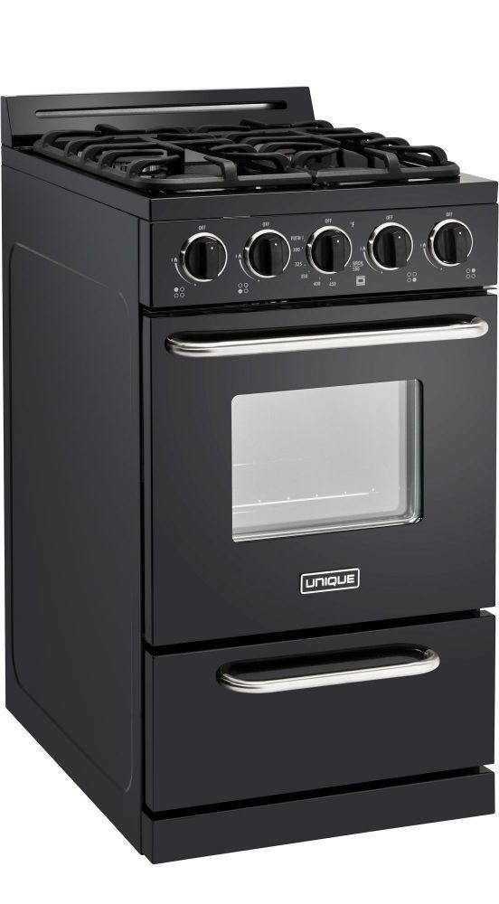 Unique® Appliances Classic 20" Black Freestanding Liquid Propane Gas Range-2