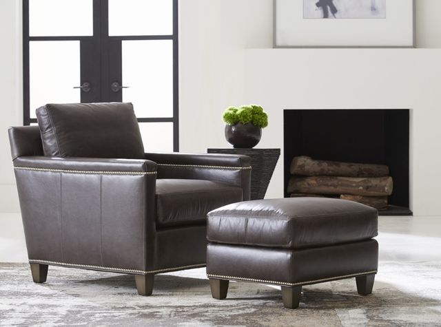 Lexington Home Customizable Strada Leather Ottoman-1