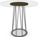 Amisco Customizable Calypso 42" Flat Edge Glass Top Round Bar Table -4