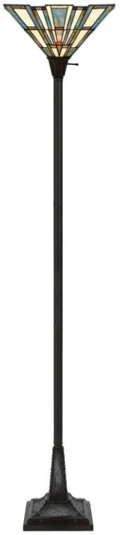Cal® Lighting & Accessories Tiffany Dark Bronze Torchiere Floor Lamp-1