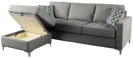 Mazin Furniture Hudson 2-Piece Graphite Reversible Storage Chaise Sectional-2