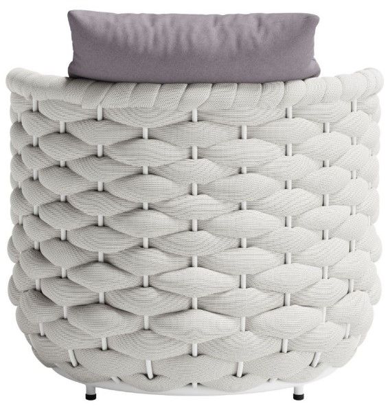 Zuo® Modern Coral Reef Gray/White Outdoor Aluminum/Olefin Accent Chair-4
