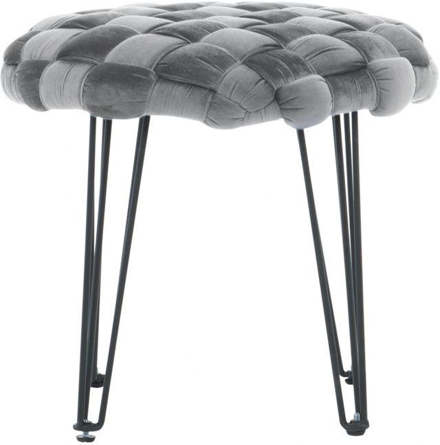 Powell® Scarlet Gray Round Ottoman Stool-1