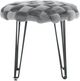 Powell® Scarlet Gray Round Ottoman Stool-1