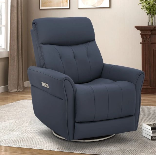BarcaLounger® Modern Expressions Mae Sorrento Ocean Leather Swivel Power Recliner-2