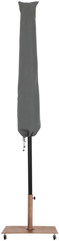 Meridian Furniture Fiji Black/Matte Black/Teak Aluminum Outdoor Patio Umbrella and Base-2