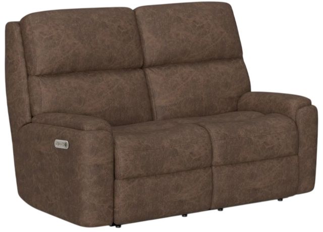 Flexsteel® Customizable Rio Leather Power Reclining Loveseat with Power Headrests-1