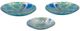 A & B Home 3-Piece Blue/Gold Glass Charger Set-0
