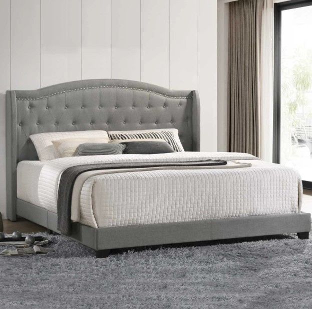 Intercon Rhyan Smoke King Upholstered Panel Bed-1