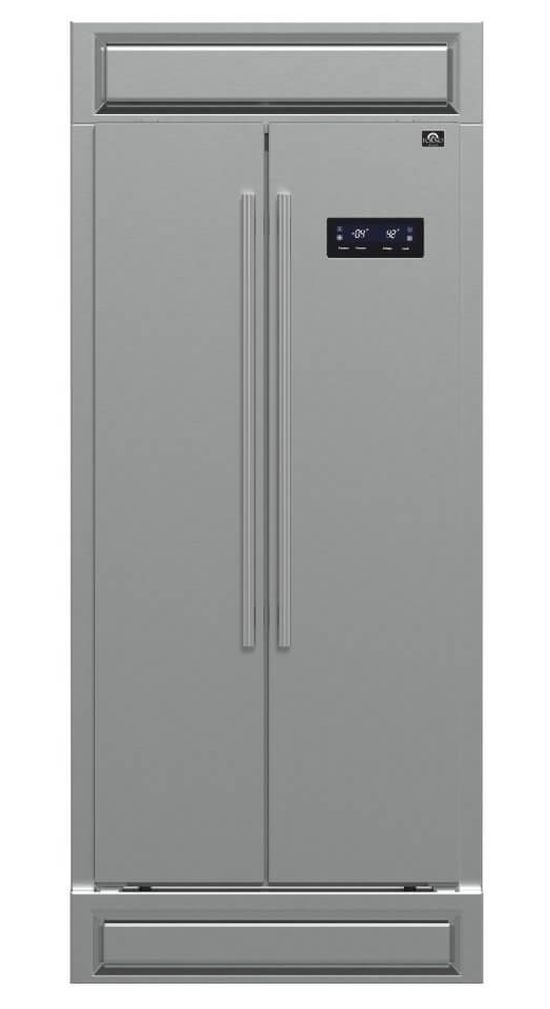 FORNO® Salerno 33 in. 15.6 Cu. Ft. Stainless Steel Counter Depth Side-by-Side Refrigerator