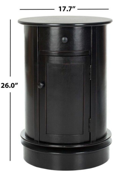 Safavieh Tabitha Distressed Black Swivel Accent Table-2