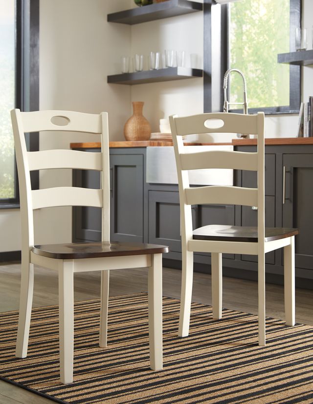 Signature Design by Ashley® Woodanville 2-Piece Cream/Brown Dining Room Chair Set-2