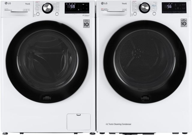 LG White Front Load Washer & Electric Dryer Laundry Pair-0