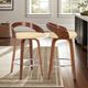 Armen Living Sonia 2-Piece Cream/Walnut Counter Stool Set-1