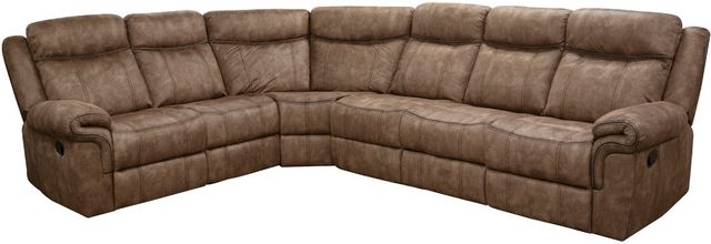 American Wholesale Furniture Knoxville 3-Piece Brown Manual Reclining Curved Sectional
