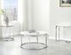Steve Silver Co. Echo 3-Piece Marble Top Occasional Table Set with Chrome Base -1
