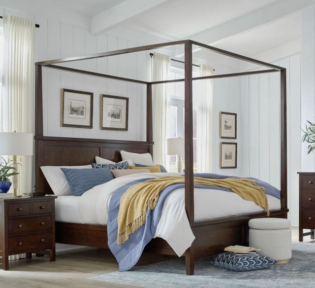 aspenhome® Channing Harvest Cherry King Canopy Bed-1