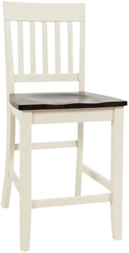 Jofran Inc. Decatur Lane Autumn Brown/White Counter Stool-0