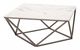 Zuo® Modern Tintern White Marble Coffee Table with Antique Brass Base-1