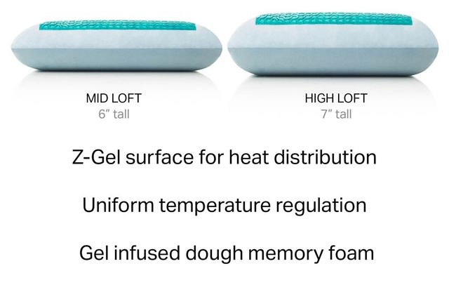 Malouf® Z® Gel Dough® + Z™ Gel High Loft Standard Pillow-3