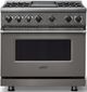 Viking® 7 Series 36" Damascus Gray Pro Style Dual Fuel Range with 12" Reversible Griddle-0