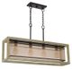Cal® Lighting & Accessories Palencia 4-Light Distressed Oak Chandelier with Organza Shade-0