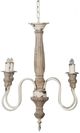 A & B Home White Distressed and Natural 4-Light Chandelier-1