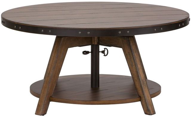 Liberty Furniture Aspen Skies Weathered Brown Motion Cocktail Table-0