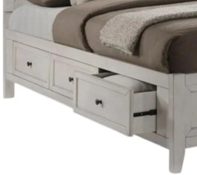 Intercon San Mateo Rustic White Queen Storage Panel Bed-2