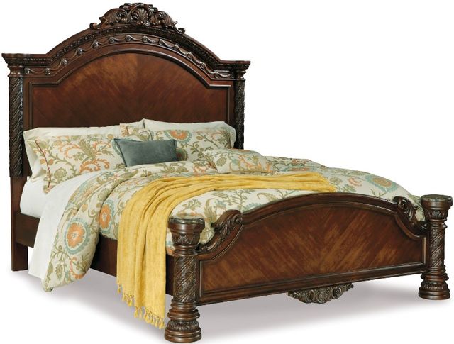 Millennium® by Ashley® North Shore 5-Piece Dark Brown Queen Panel Bed Set-1