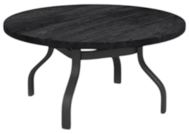 Homecrest™ Outdoor Living Customizable Timber Aluminum/Wood 42" Round Outdoor Chat Table with Universal Base-0