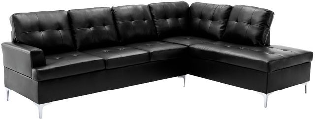 Homelegance® Barrington 2-Piece Black Right-Arm Facing Sectional and Chaise-0