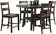 Elements International Laredo 5-Piece Walnut/Chocolate Counter Height Dining Set-0