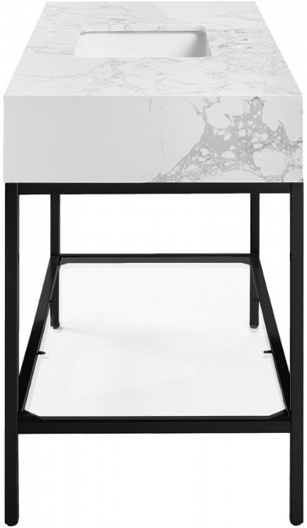 Meridian Furniture Marmo White/Matte Black 48" Bathroom Vanity-3