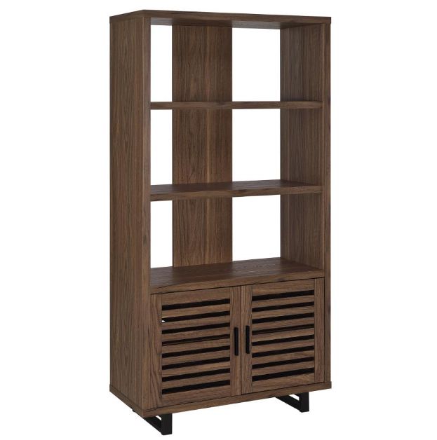 Coaster® Maddox Walnut 71" Cabinet Bookcase-0