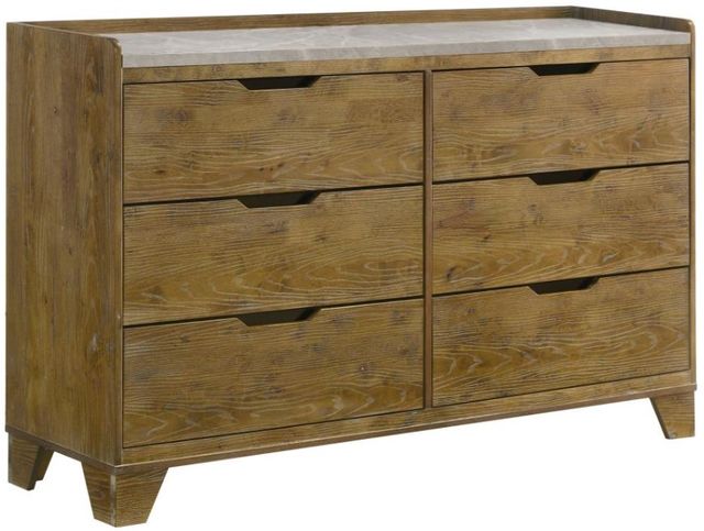 Coaster® Henderson 4-Piece Gray/Medium Oak Eastern King Panel Bedroom Set-3