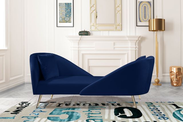 Meridian Furniture Nolan Navy Velvet Chaise-1