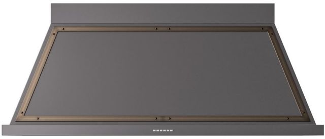 Ilve® Nostalgie II Noblesse 60" Graphite Matte Wall Mounted Range Hood with Burnished Trim-0