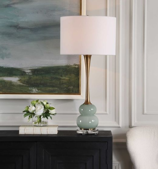 Uttermost® Sanctuary Green Gray Table Lamp-1