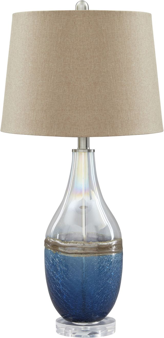 Signature Design by Ashley® Johanna 2-Piece Blue/Clear Table Lamps-1