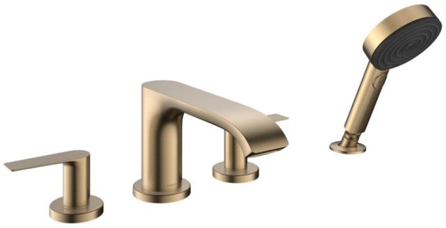 Hansgrohe Vivenis Brushed Bronze 4-Hole Roman Tub Set Trim with Handshower-0