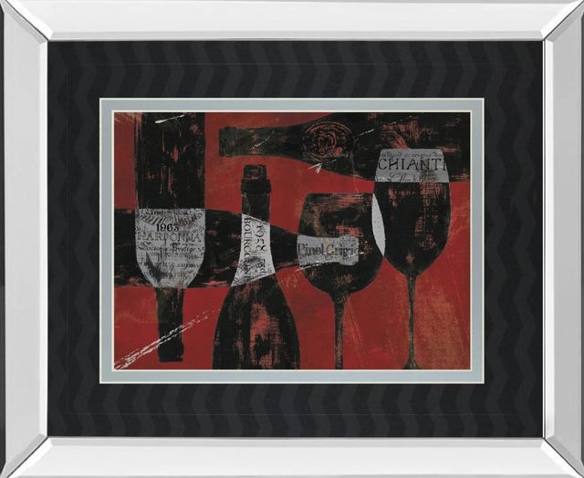 Classy Art Wine Selection IIl by Daphane Brissonet Mirror Framed Wall Art-0