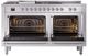 Ilve® Nostalgie II Noblesse 60'' Stainless Steel Pro Style Dual Fuel Range with Chrome Trim-2