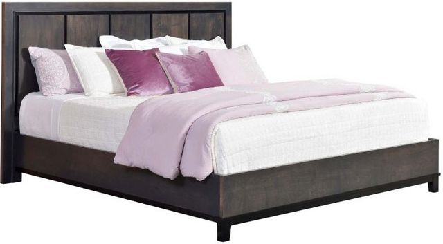 Country View Woodworking American Modern 55" Queen Vertical Wooden Panel Bed-0