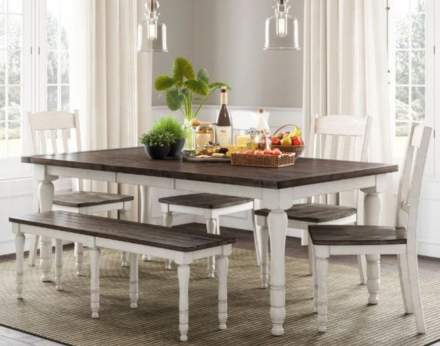 Jofran Inc. Madison County 6-Piece Vintage White Dining Set-1